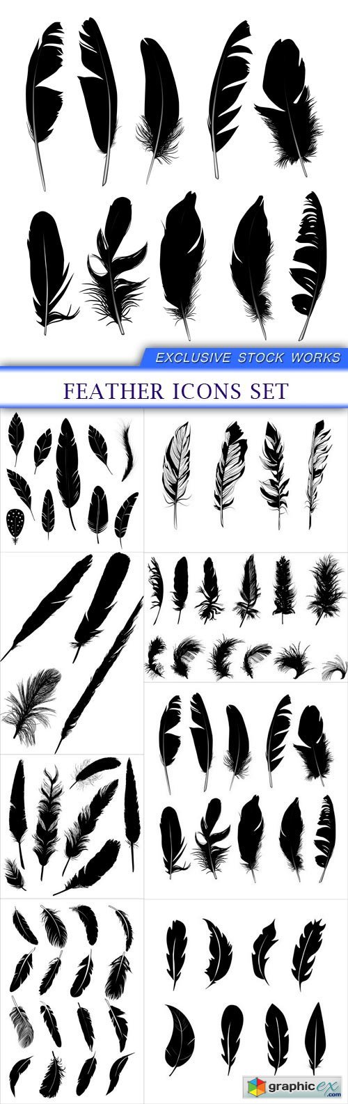 Feather icons set 8x EPS