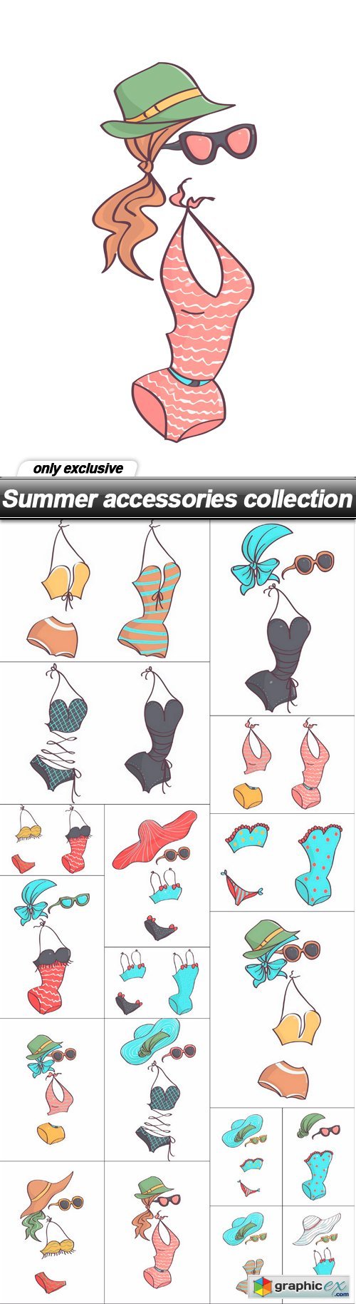 Summer accessories collection - 18 EPS