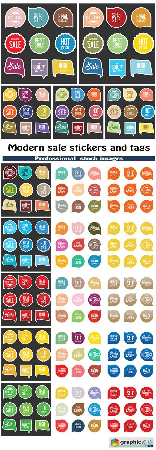 Modern sale stickers and tags collection