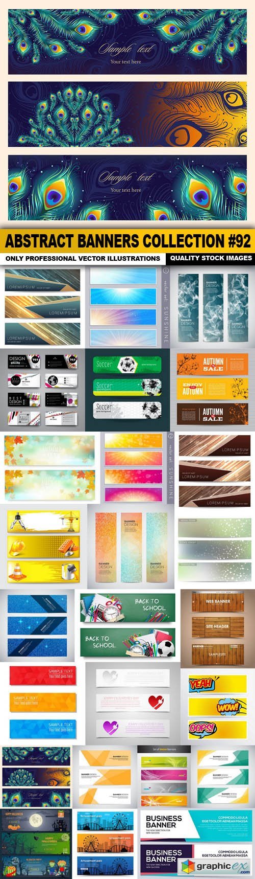 Abstract Banners Collection #92 - 25 Vectors