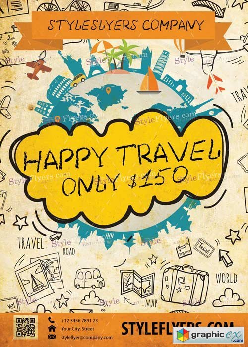 Happy Travel V3 PSD Flyer Template