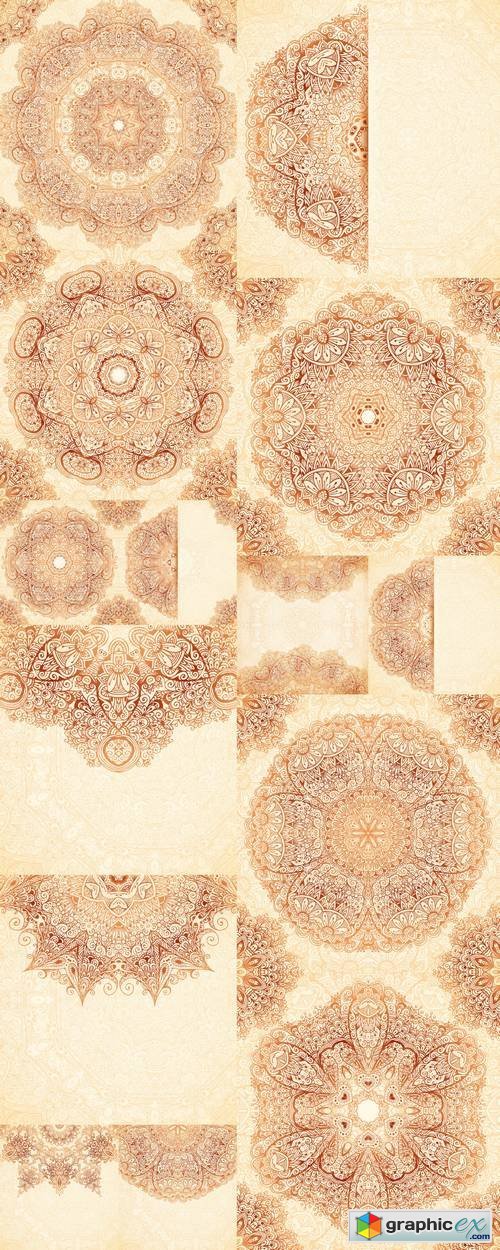 Ornate Vintage Seamless Pattern in Mehndi Style