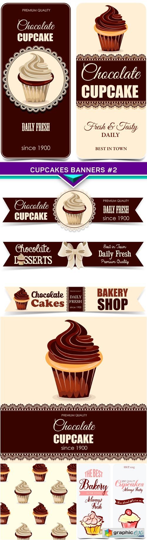 Cupcakes banners #2 5X EPS