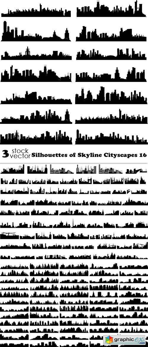 Silhouettes of Skyline Cityscapes 16