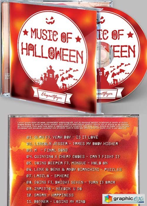 Halloween Music CD Cover PSD Template