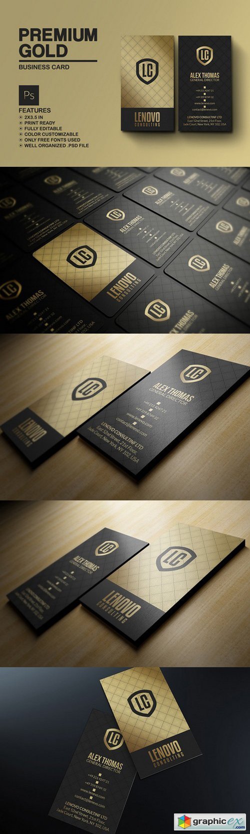 Premium Gold And Black Business Card 786200