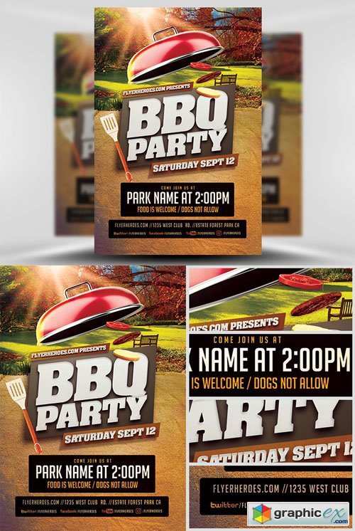 BBQ Party Flyer Template V3