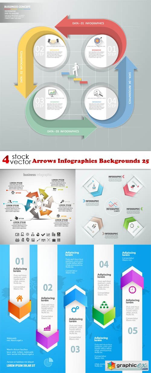 Arrows Infographics Backgrounds 25