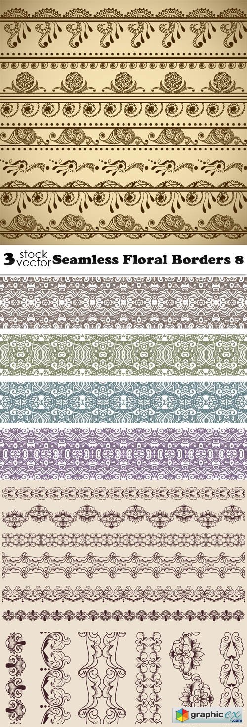 Seamless Floral Borders 8