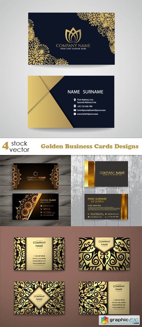 Golden Business Cards Designs