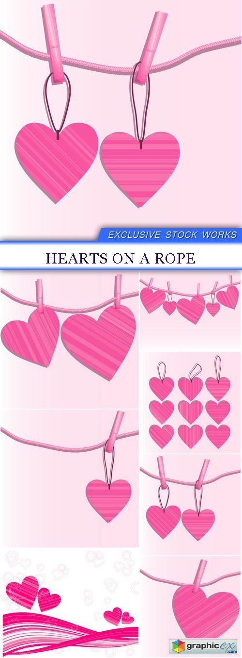 Hearts on a rope 7X SVG