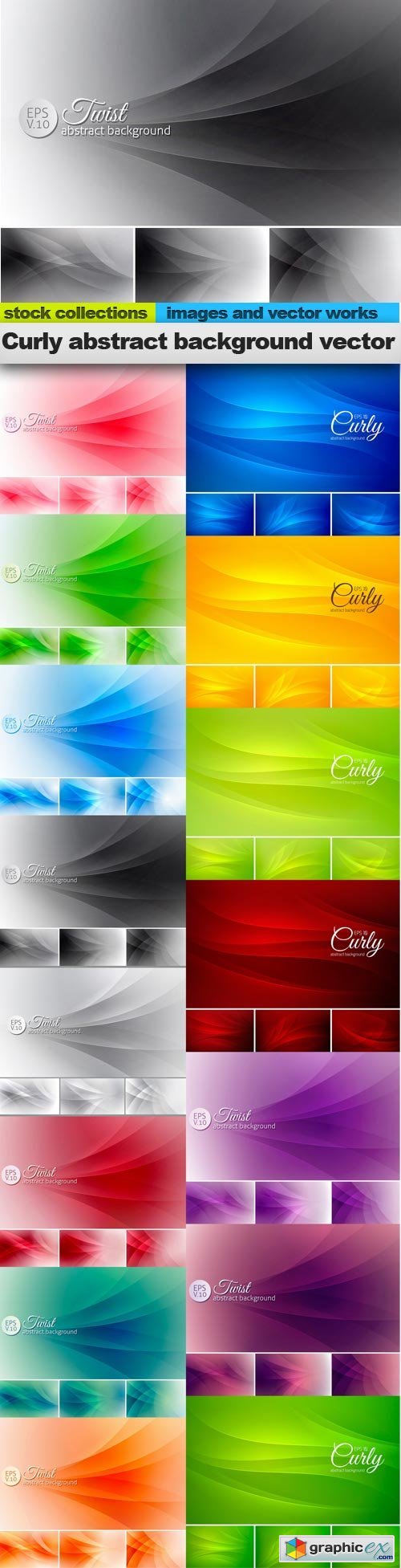 Curly abstract background vector, 15 x EPS