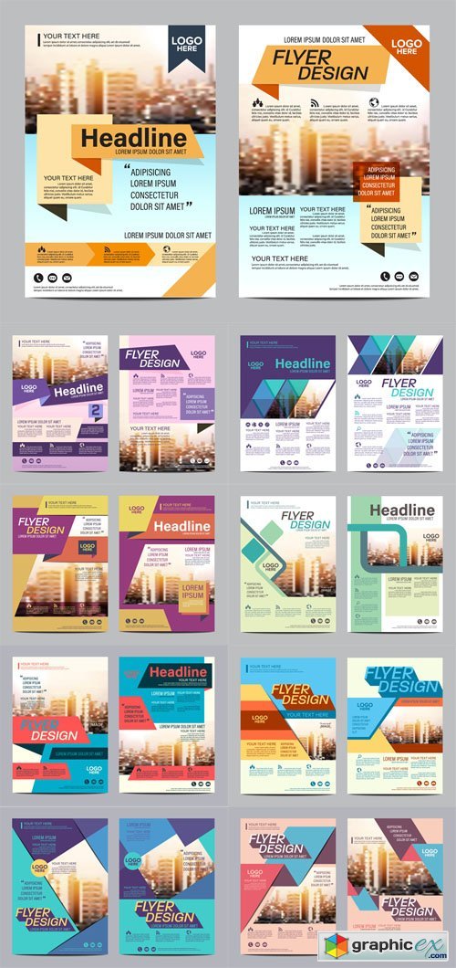 Modern Flat Brochure Layout Design Template