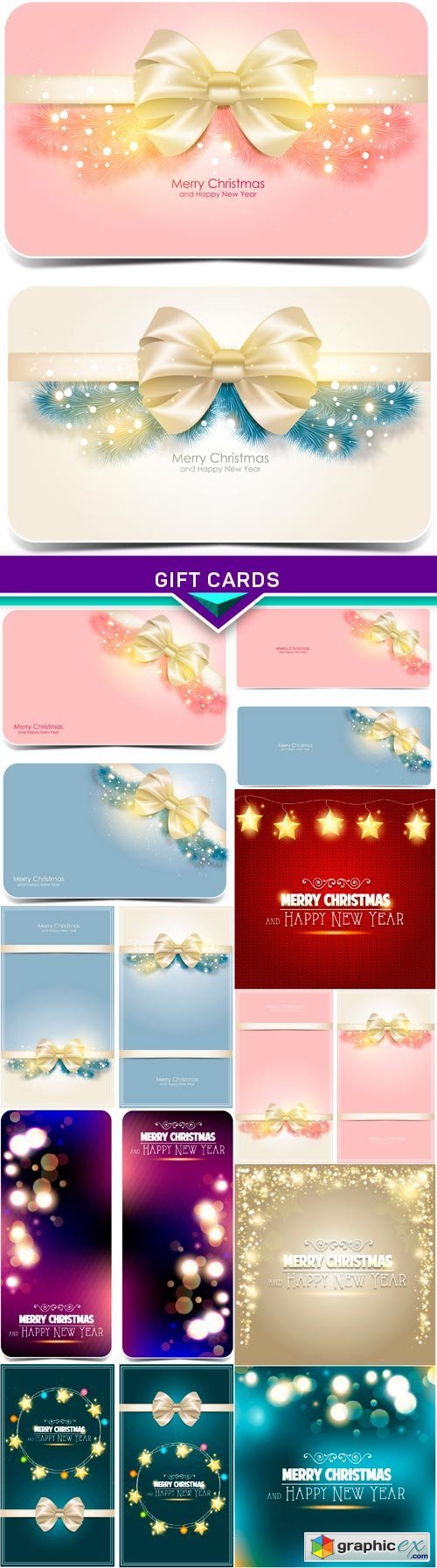 Background Merry Christmas and gift cards 10X EPS