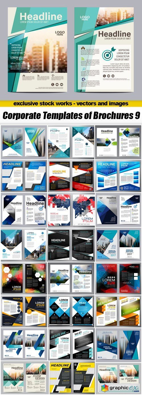 Corporate Templates of Brochures 9 - 25xEPS