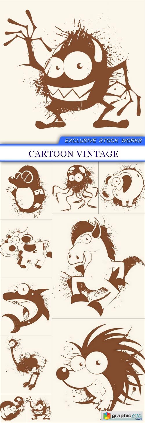 cartoon vintage 10x eps