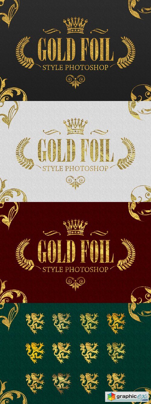 36 Gold Foil Style Photoshop