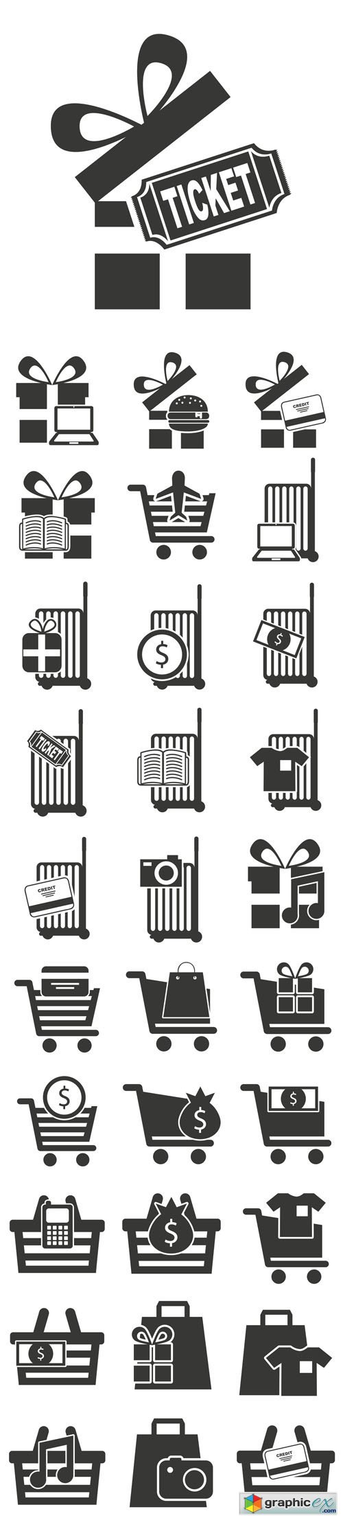 Shopping Commercial Icon Isolated Illustration Design
