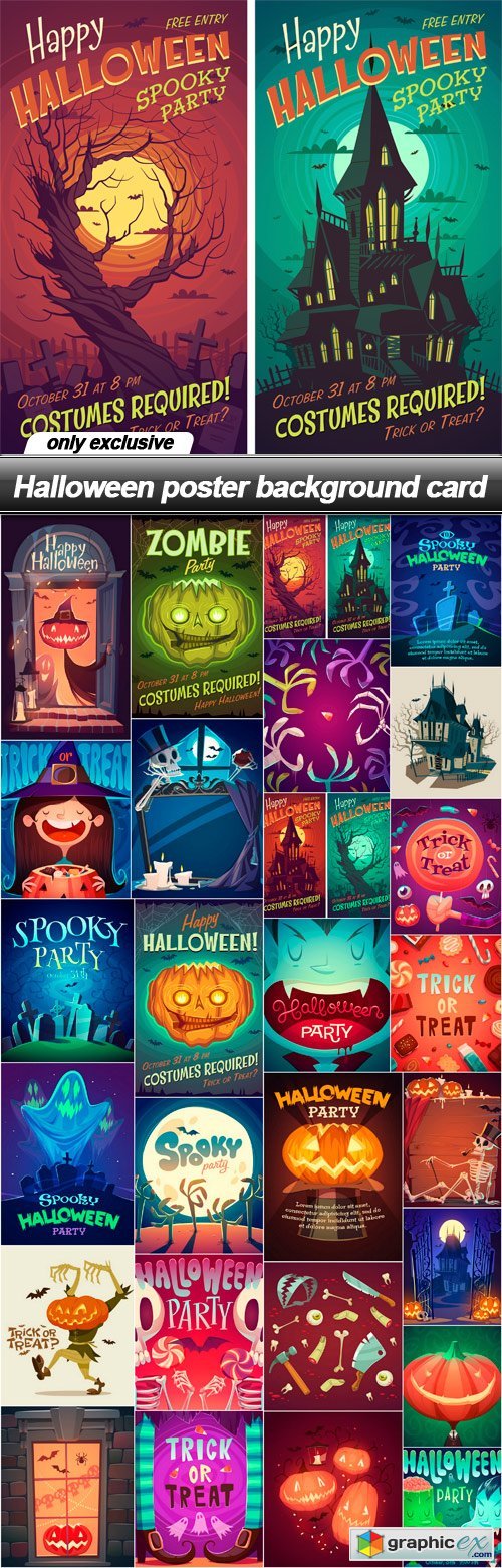 Halloween poster background card - 27 EPS