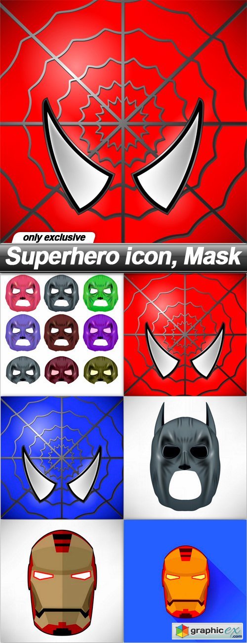 Superhero icon, Mask - 6 EPS