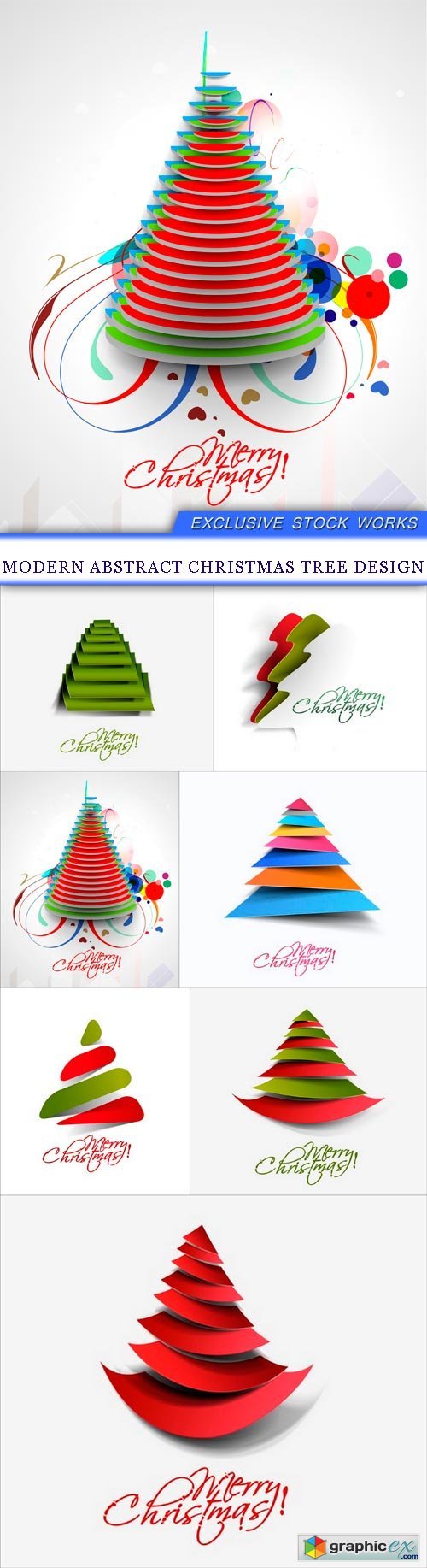 Modern abstract christmas tree Design 7X EPS