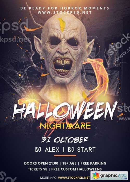 Halloween Nightmare V2 PSD Flyer