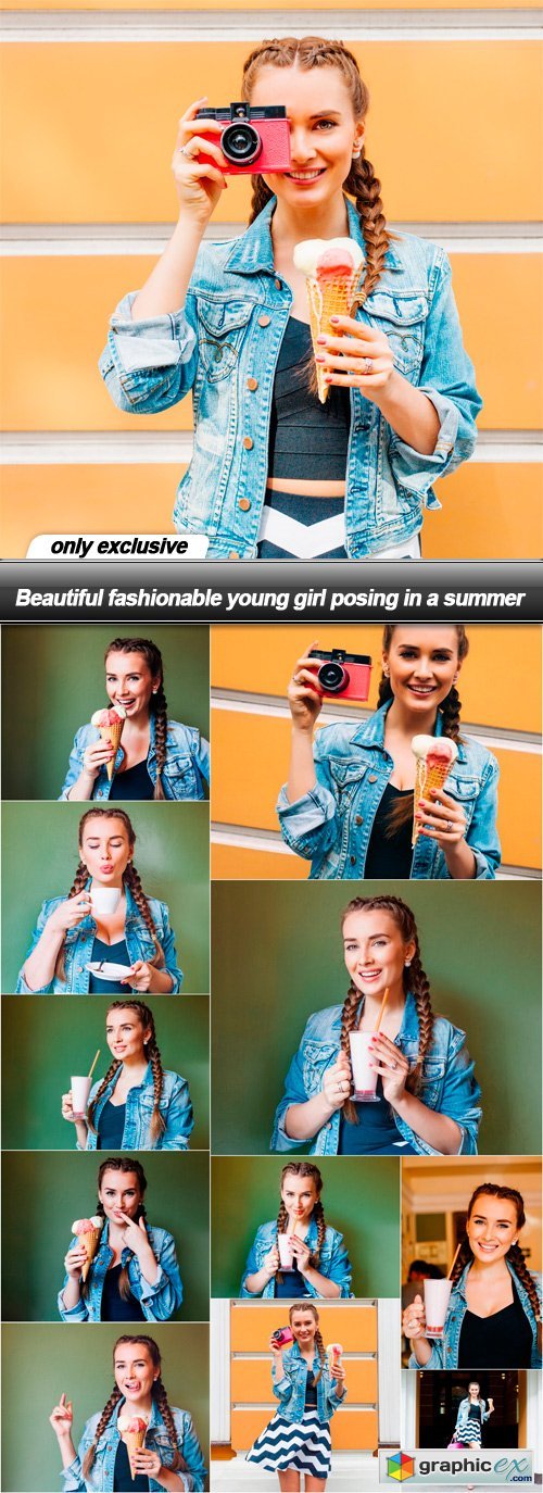 Beautiful fashionable young girl posing in a summer - 12 UHQ JPEG