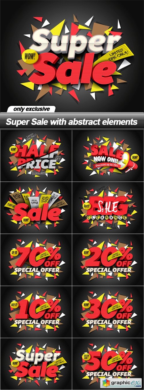 Super Sale with abstract elements - 10 EPS