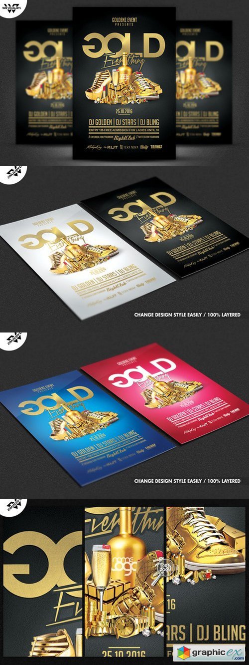 GOLD CLASSY VIP Flyer Template