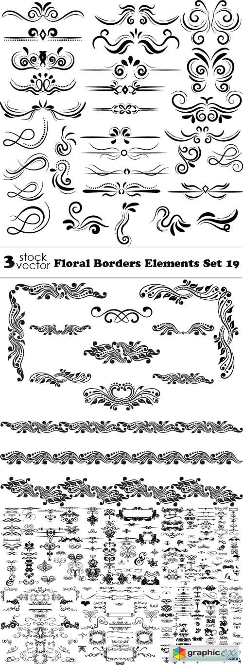 Floral Borders Elements Set 19