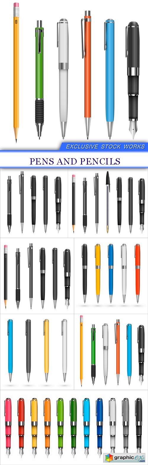 Pens and pencils 7X EPS