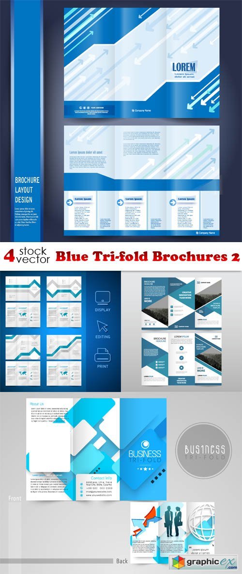 Blue Tri-fold Brochures 2