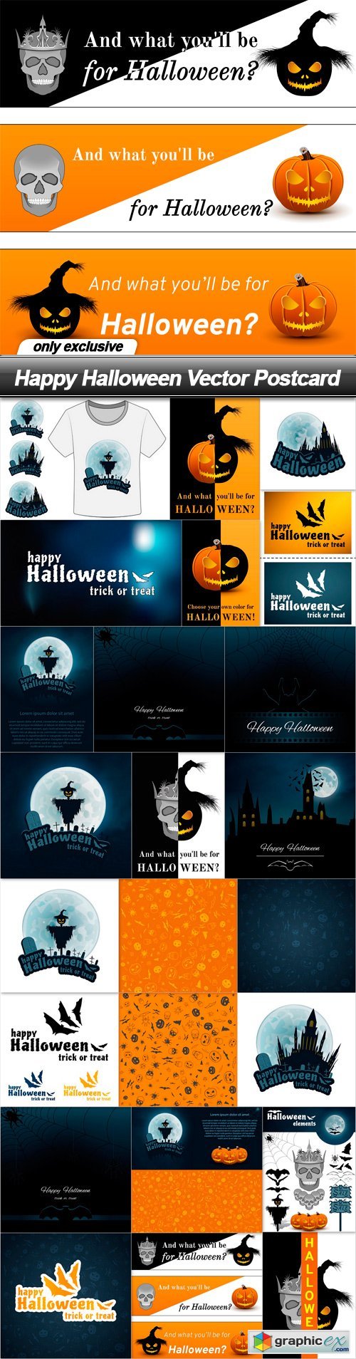 Happy Halloween Vector Postcard - 24 EPS