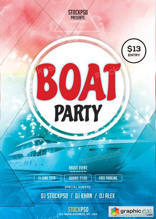 Boat Party V1 PSD Flyer