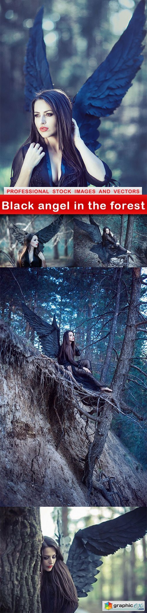 Black angel in the forest - 5 UHQ JPEG