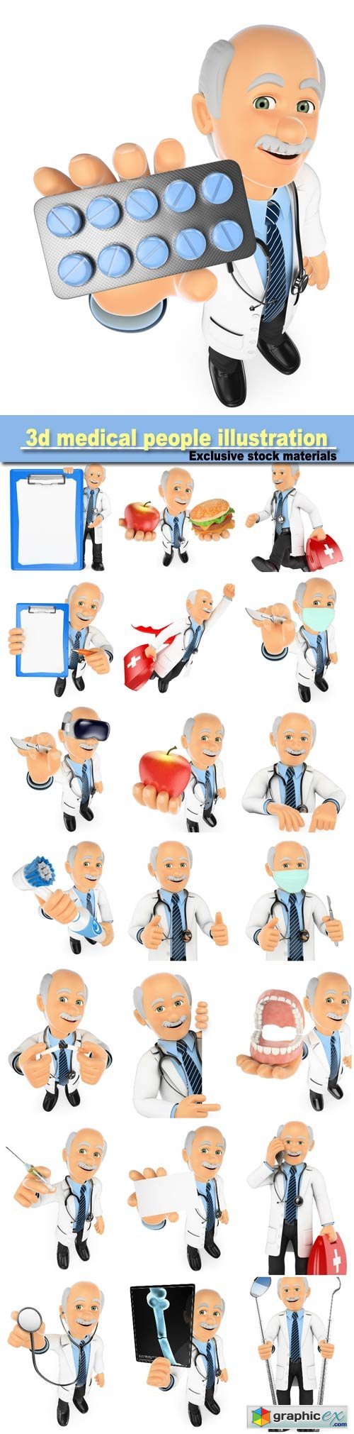 3d medical people illustration, doctor running to a emergency, isolated white background