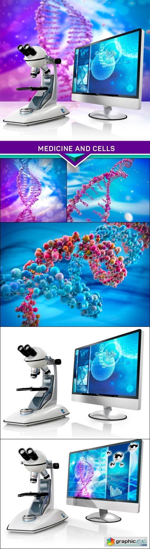 Medicine and cells in an abstract scientific background #2 6X JPEG