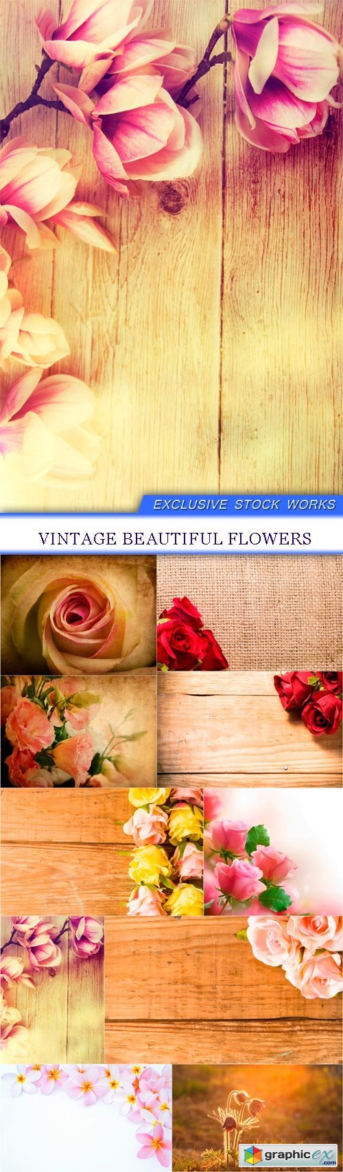 Vintage beautiful flowers 10x JPEG