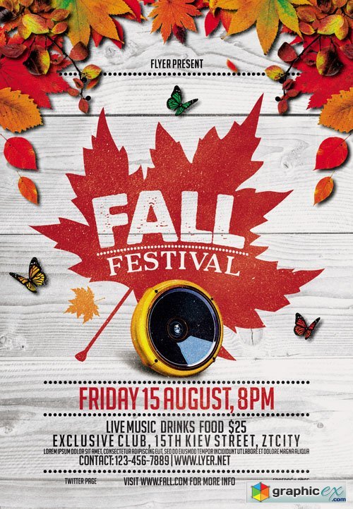 Fall Festival Vol 4 Flyer Template + Facebook Cover