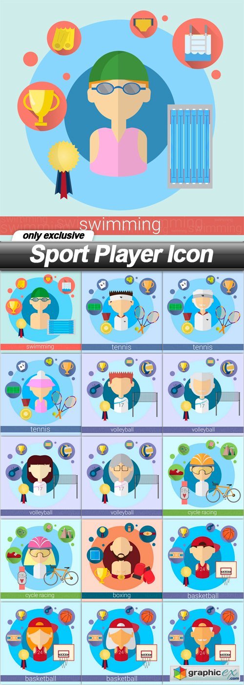 Sport Player Icon - 16 EPS