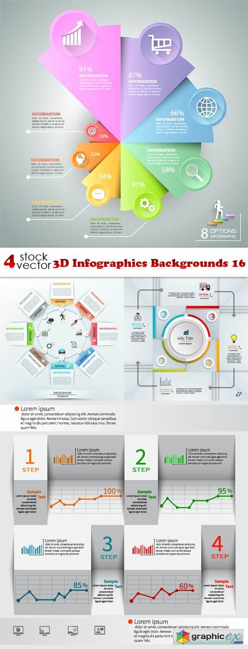 3D Infographics Backgrounds 16
