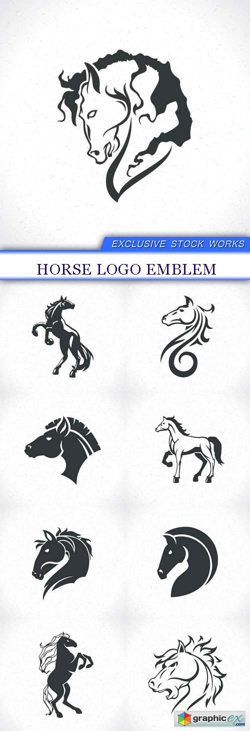 Horse logo emblem 9X EPS