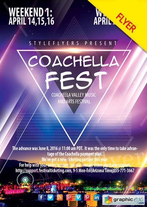 Coachella Festiva V7 PSD Flyer Template