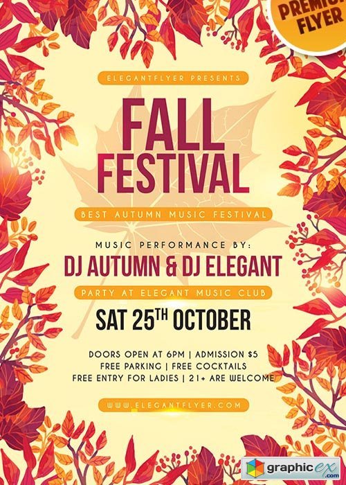 Fall Festival V7 Flyer PSD Template + Facebook Cover