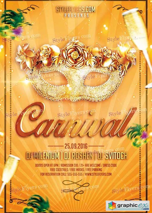 Carnival V8 PSD Flyer Template » Free Download Vector Stock Image
