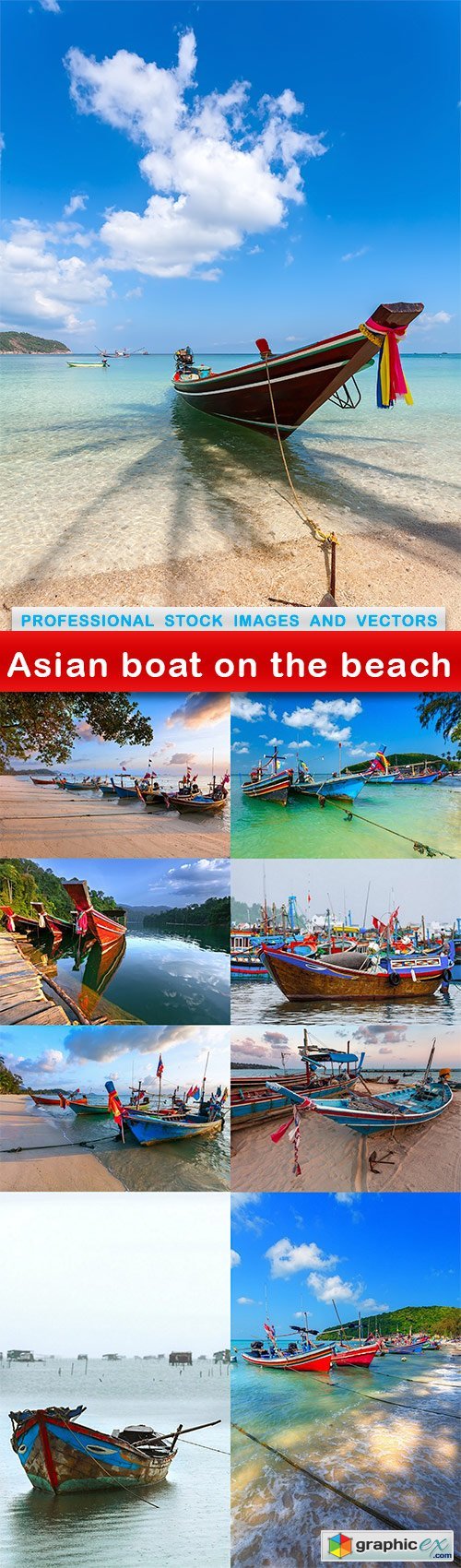 Asian boat on the beach - 9 UHQ JPEG