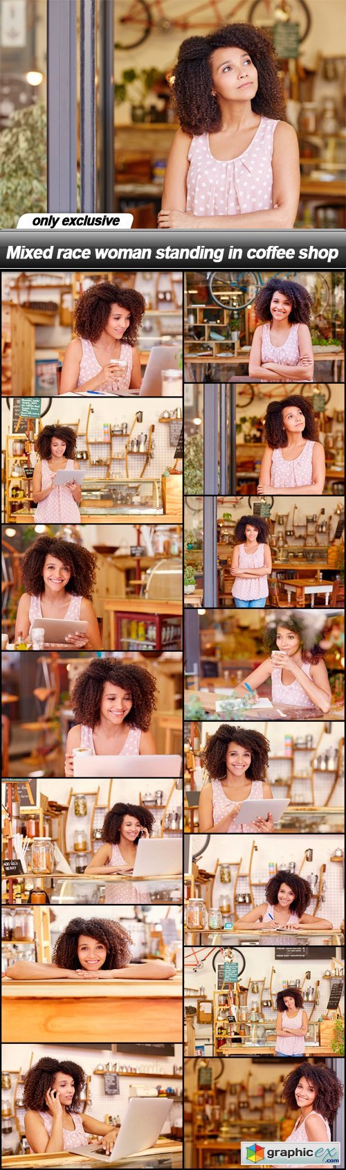 Mixed race woman standing in coffee shop - 15 UHQ JPEG