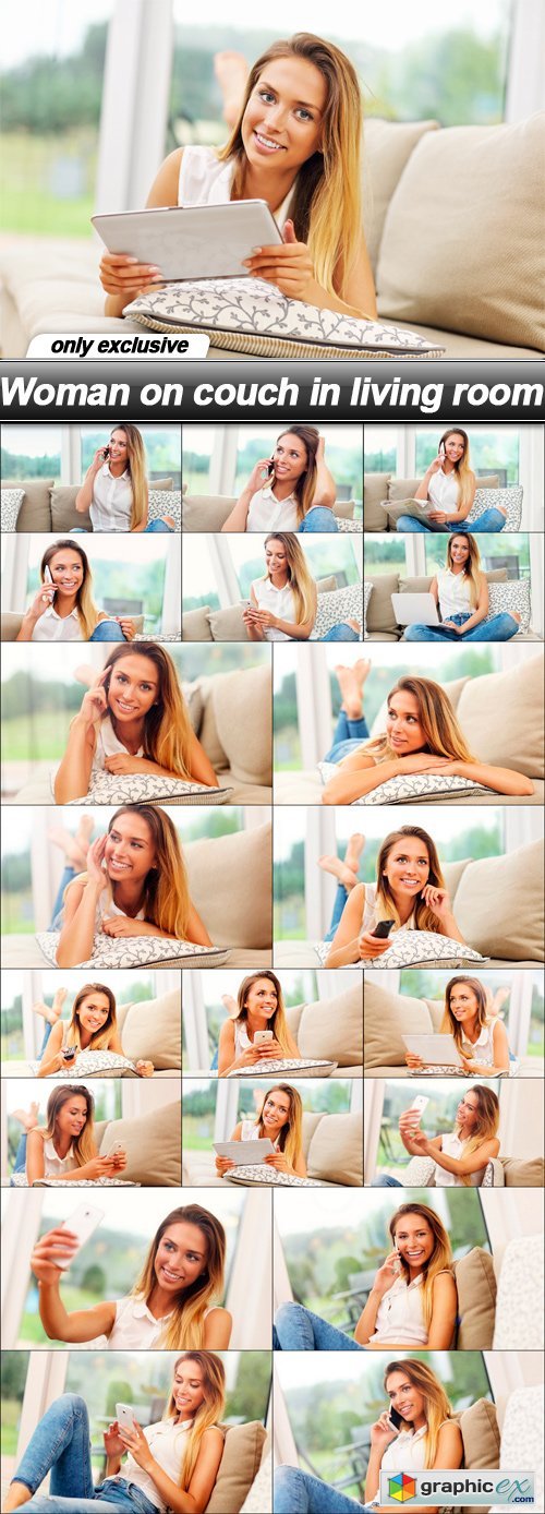 Woman on couch in living room - 20 UHQ JPEG