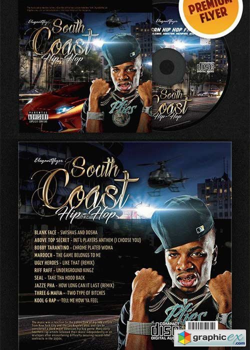 South Coast Hip-Hop CD Cover PSD Template