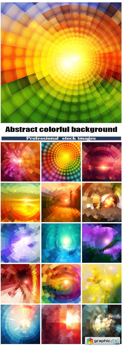 Abstract colorful shining circle tunnel background